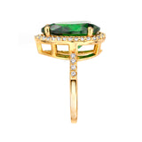 18 KGP 4 Carat Emerald Hued Pear Shaped Ring