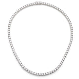 Silver Classic Tennis Necklace with Double Security Clasp 16.5