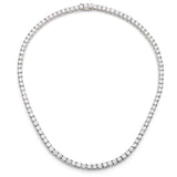 Silver Classic Tennis Necklace with Double Security Clasp 18