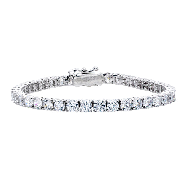 Silver 4mm Classic Tennis Bracelet with Double Security Clasp