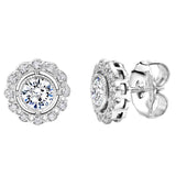 Sterling Silver Round Vintage Lace Studs