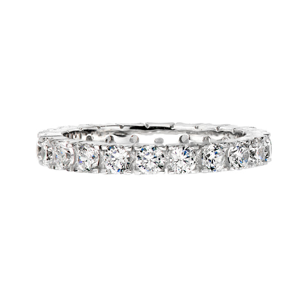 Sterling Silver 2.75mm Thin Round Eternity Ring Band