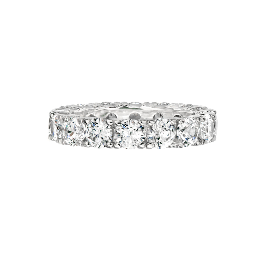 Sterling Silver 4mm Round Eternity Band