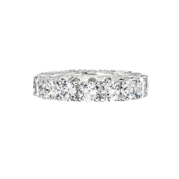 Sterling Silver 4mm Round Eternity Band