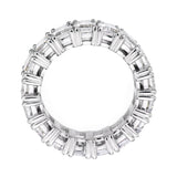 Sterling Silver 4 Prong Emerald Cut Eternity Ring Band