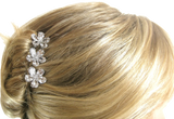 Silver Set of 3 Flat Pear Shaped Hair Pins