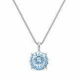 HAUTE COUTURE COMPOSERS COLLECTION Round 6 Carat Centurion Cut Aquamarine-Hued Pendant on Sterling 1.1mm Round Wheat Chain, 18