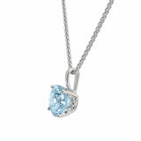 HAUTE COUTURE COMPOSERS COLLECTION Round 6 Carat Centurion Cut Aquamarine-Hued Pendant on Sterling 1.1mm Round Wheat Chain, 18