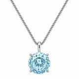 HAUTE COUTURE COMPOSERS COLLECTION Round 11 Carat Centurion Cut Aquamarine-Hued Pendant on Sterling 1.1mm Round Wheat Chain, 18