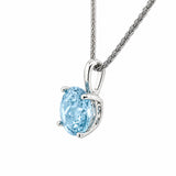 HAUTE COUTURE COMPOSERS COLLECTION Round 11 Carat Centurion Cut Aquamarine-Hued Pendant on Sterling 1.1mm Round Wheat Chain, 18