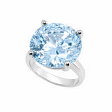 HAUTE COUTURE COMPOSERS COLLECTION Sterling Silver 17 Carat Centurion Cut Round Solitaire 4 Prong Ring