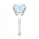 HAUTE COUTURE COMPOSERS COLLECTION Sterling Silver 17 Carat Centurion Cut Round Solitaire 4 Prong Ring