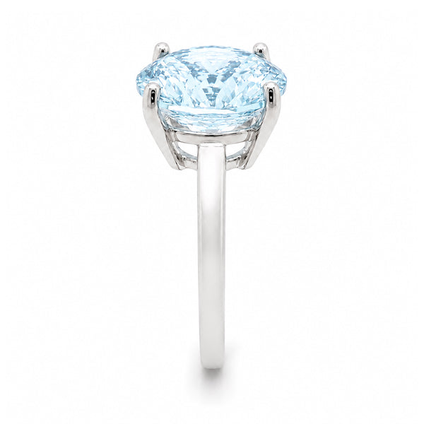 HAUTE COUTURE COMPOSERS COLLECTION Sterling Silver 17 Carat Centurion Cut Round Solitaire 4 Prong Ring
