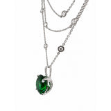 HAUTE COUTURE COMPOSERS COLLECTION Round 17 Carat Centurion Cut Emerald-Hued Pendant on Sterling 6-in-1 Necklace, 54