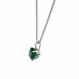 HAUTE COUTURE COMPOSERS COLLECTION Round 2 Carat Centurion Cut Emerald-Hued Pendant on Sterling 1.2mm Diamond Cut Wheat Chain,19