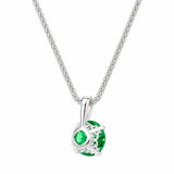 HAUTE COUTURE COMPOSERS COLLECTION Round 2 Carat Centurion Cut Emerald-Hued Pendant on Sterling 1.2mm Diamond Cut Wheat Chain,19