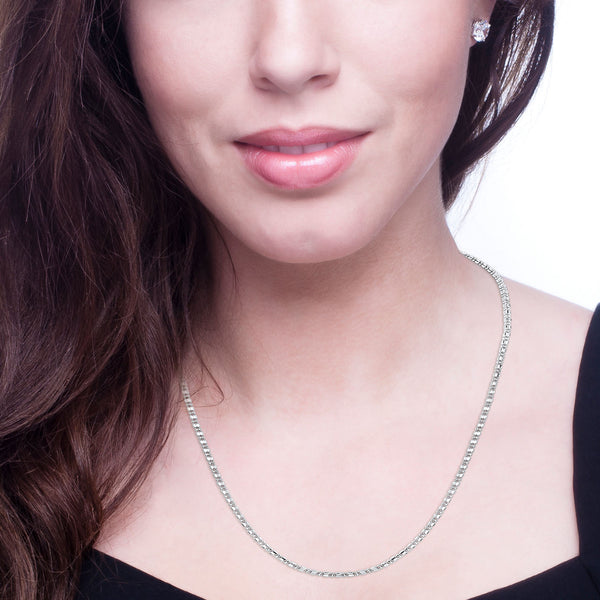 Sterling Silver 20" 3mm Art Deco Chain