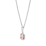 Sterling Fancy Light Pink Asscher Cut Pendant on 18