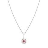 Sterling Fancy Light Pink Asscher Cut Pendant on 18