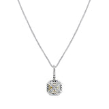 Sterling Fancy Light Yellow Asscher Cut Pendant on 18