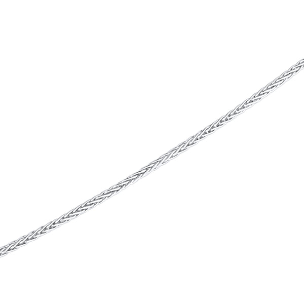 Sterling Fancy Light Yellow Asscher Cut Pendant on 18" Sterling Silver 1.1mm Round Wheat  Chain (Pendant & Chain Sold Together. Pendant is Removable from Chain).