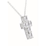 Silver 4mm Bespoke Couture Cross Necklace