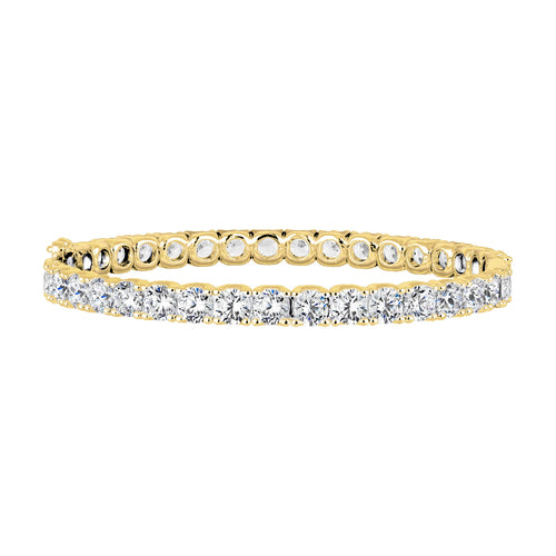 18 KGP Round 5mm Solitaire Eternity Bangle with Double Security Clasp