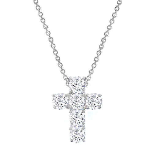 Silver 4mm Bespoke Couture Cross Necklace