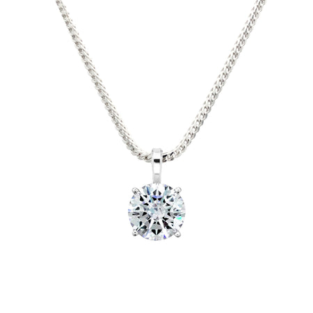 Sterling 10mm Clear Round Filagree Pendant on 18" Regal Short Floating Chain (Pendant & Chain Sold Together. Pendant is Removable from Chain).