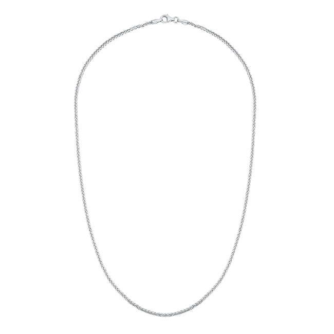 Sterling Silver 18" 1.5mm Square Diamond Cut Wheat Chain