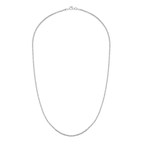 Sterling Silver 18" 1.5mm Square Diamond Cut Wheat Chain