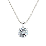 Sterling 10 mm Clear Round Filagree Pendant on 18