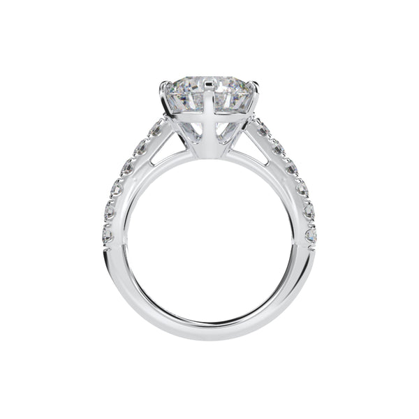 *NEW COUTURE COLLECTION Sterling Silver Solitaire Round Couture 6 Prong 10mm Ring