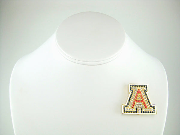 *LIMITED EDITION COLLECTOR'S ITEM* 18 KGP Large University of Arizona Couture Swarovski Crystal Pin