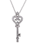Sterling Silver Estate Vintage Key Necklace