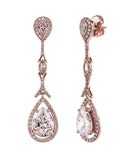 18 KGP Rose Gold Couture Teardrops with Pear Shaped Post