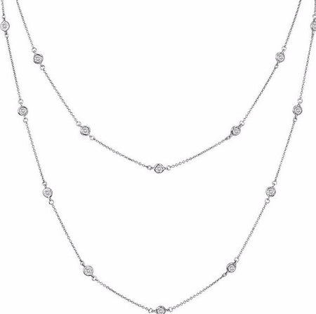 Silver Classic Tennis Necklace with Double Security Clasp 16.5"