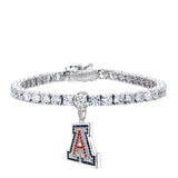 Silver 4mm Classic Tennis Bracelet with Double Security Clasp for University of Arizona 
