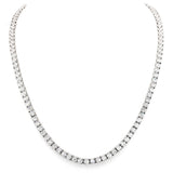 Silver Classic Tennis Necklace with Double Security Clasp 16.5